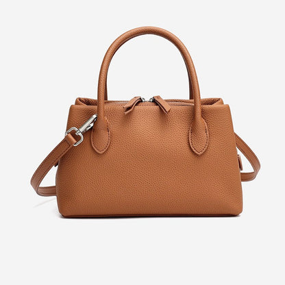 Antique Pebbled Genuine Leather Mini Tote Clutch Bag