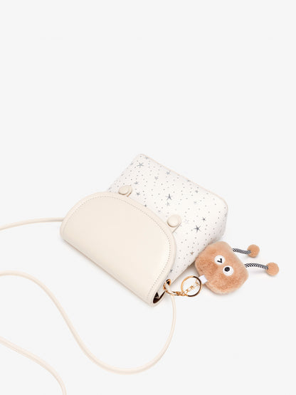 Radiant Celestial Pattern Flap Vegan Eco-Leather Mini Clutch Bag