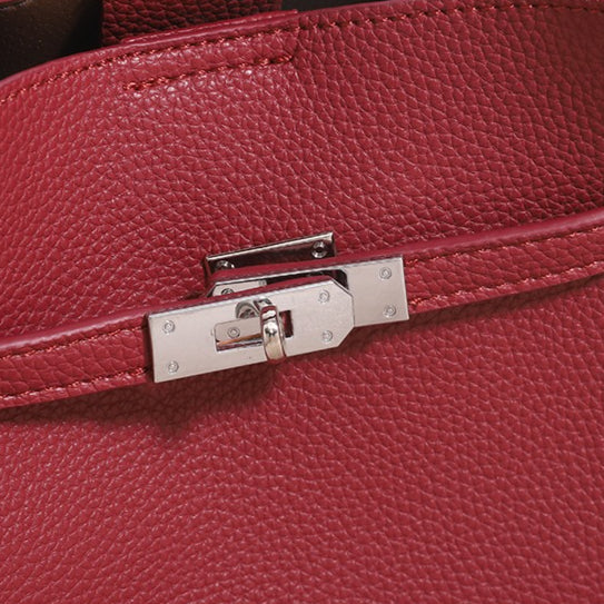 Minimalist Vegan Eco-Leather Mini Bucket Clutch Bag with Lovely Dog Charm