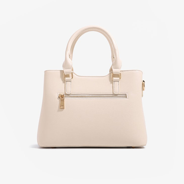 Elegant Jacquard Pattern Vegan Eco-Leather Satchel Clutch Bag with Hollow Lock Charm