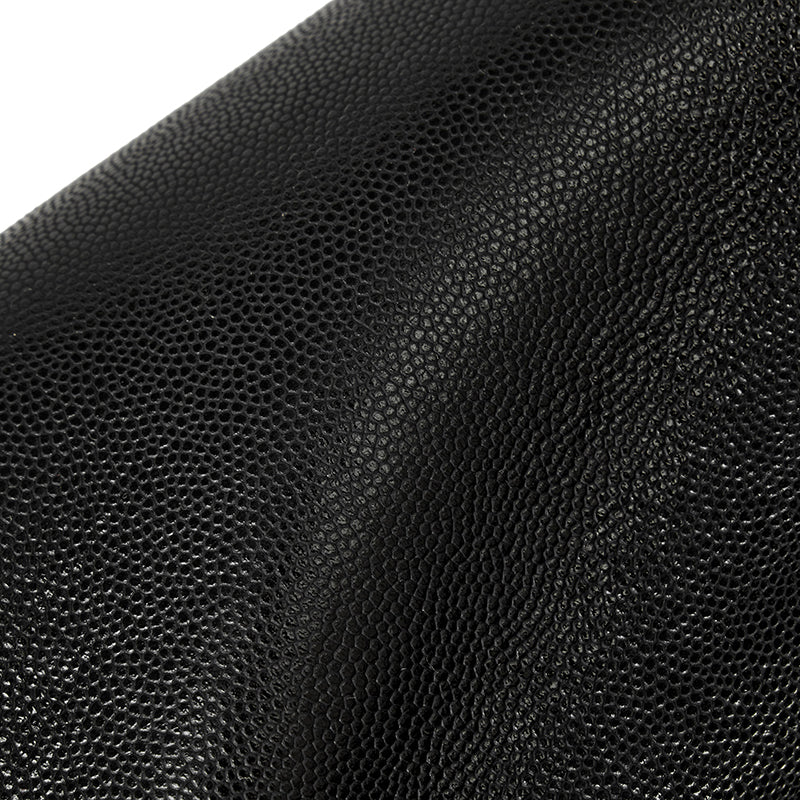 Bolso de mano tipo clutch nostálgico de cuero genuino color caviar, con forma de baguette tubular