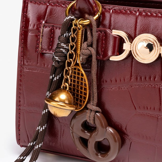 Exquisite Glossy Croc Embossed Vegan Eco-Leather Clutch Bag with Chic Charm