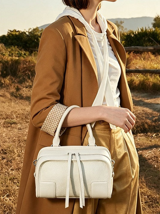 Chic Genuine Leather Boston Clutch Bag