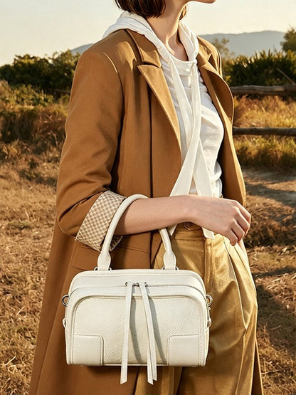 Chic Genuine Leather Boston Clutch Bag