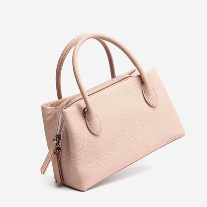 Antique Pebbled Genuine Leather Mini Tote Clutch Bag