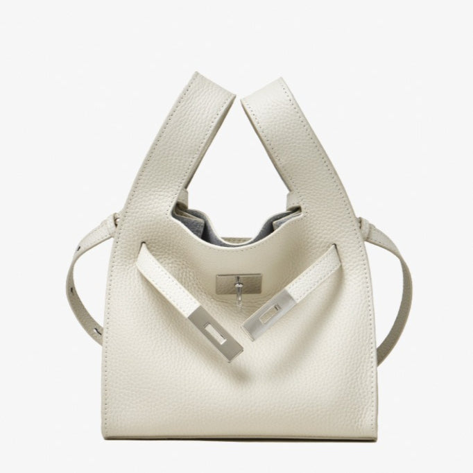 Classic Genuine Leather Chic Daily Crossbody Bucket Bag