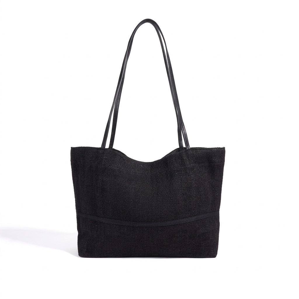 Geantă clutch tote minimalistă din in, cu design lejer