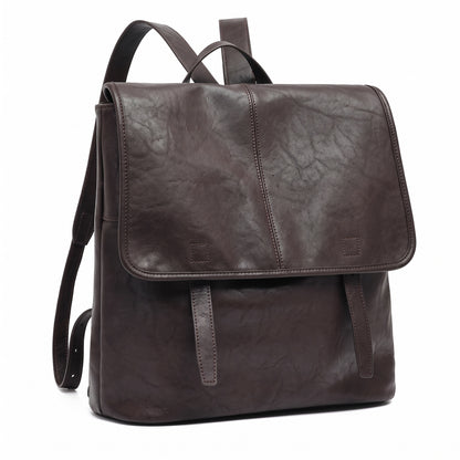 Vintage Casual Genuine Leather Flap Backpack