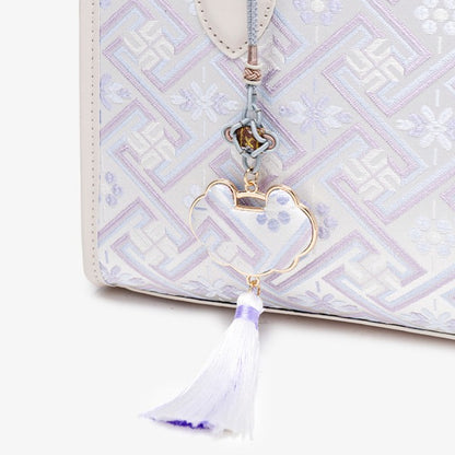 Exquisite Vegan Eco-Leather Mini Tote Clutch Bag with Elegant Tassel Charm
