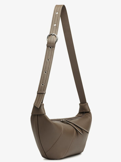 Effortless Genuine Leather Crossbody Dumpling Bag