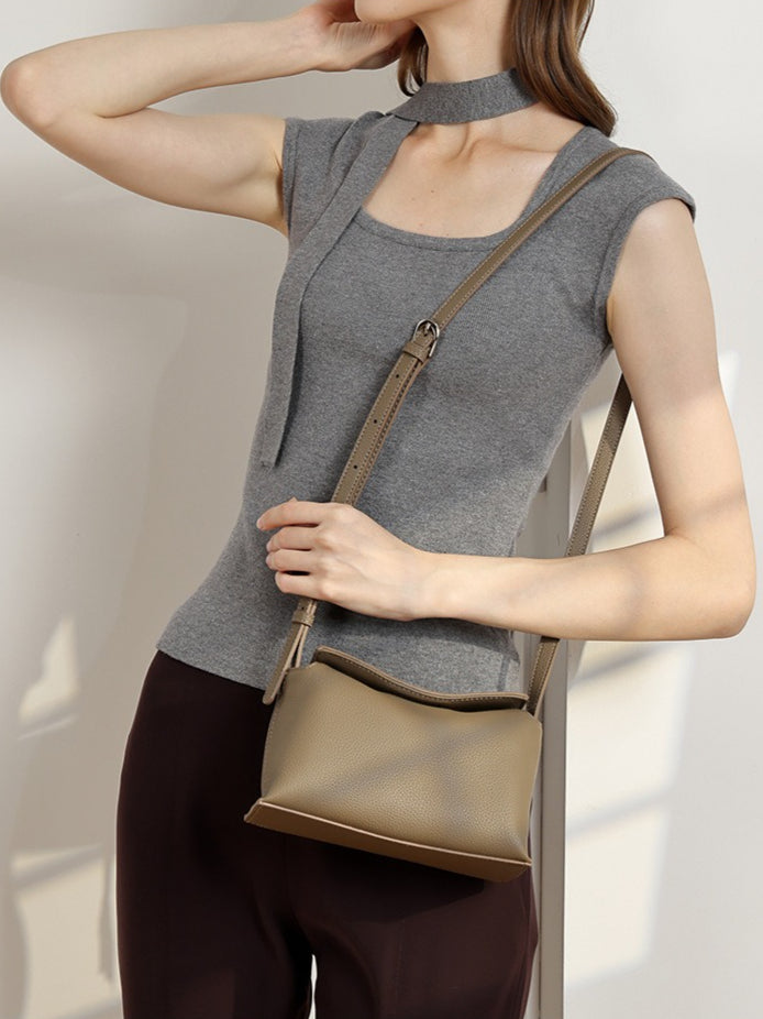 The Artisan Niche Genuine Leather Crossbody Bag with Hidden Magnetic Clasp