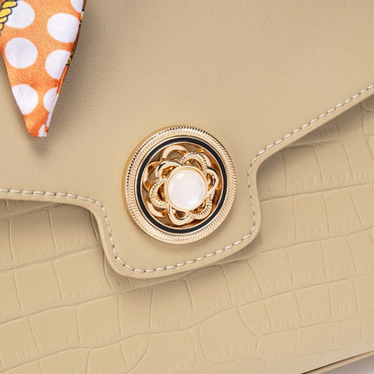 Sophisticated Croc Embossed Vegan Eco-Leather Satchel Clutch Bag