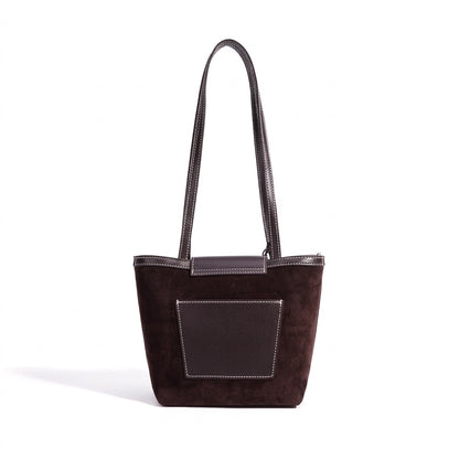 Urban Suede Genuine Leather Mini Tote Clutch Bag
