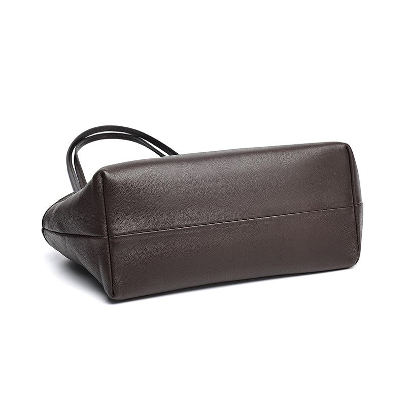 Minimalist Genuine Lambskin Leather Baguette Clutch Bag