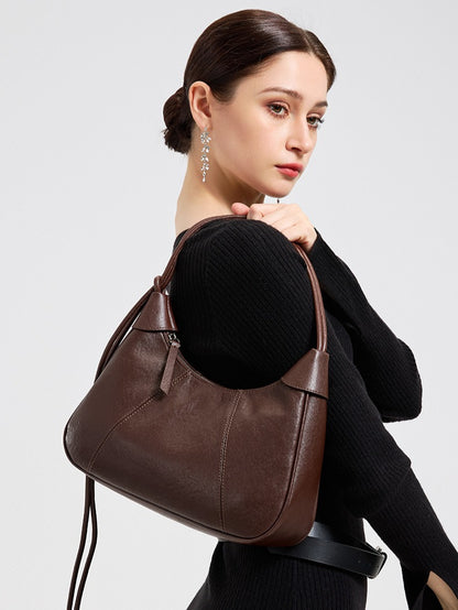 Women's Sable Crescent Genuine Leather Hobo Bag