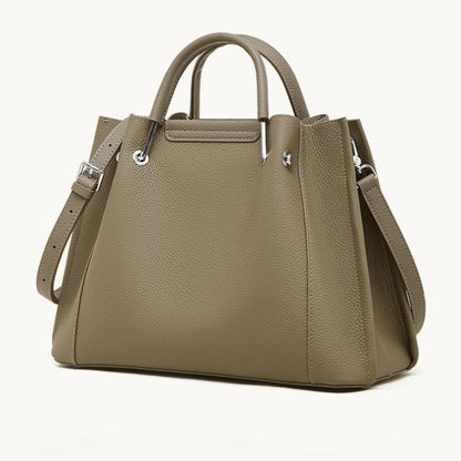 Women's Executive Trapezoid Genuine Leather Tote Bag