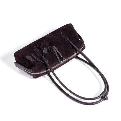 Chic Matte Genuine Leather Baguette Clutch Bag