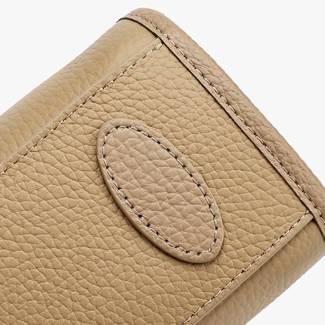 Minimalist Pebbled Genuine Leather Kelly Clutch Bag with Metal Turn Lock