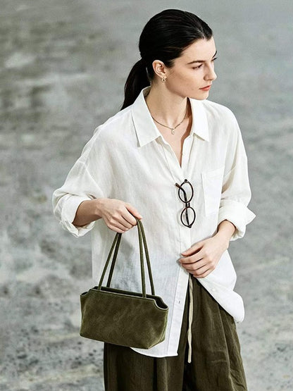 Vintage Suede Leather Clutch Bag