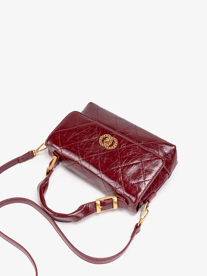 Radiant Quilted Vegan Eco-Leather Satchel Crossbody Bag