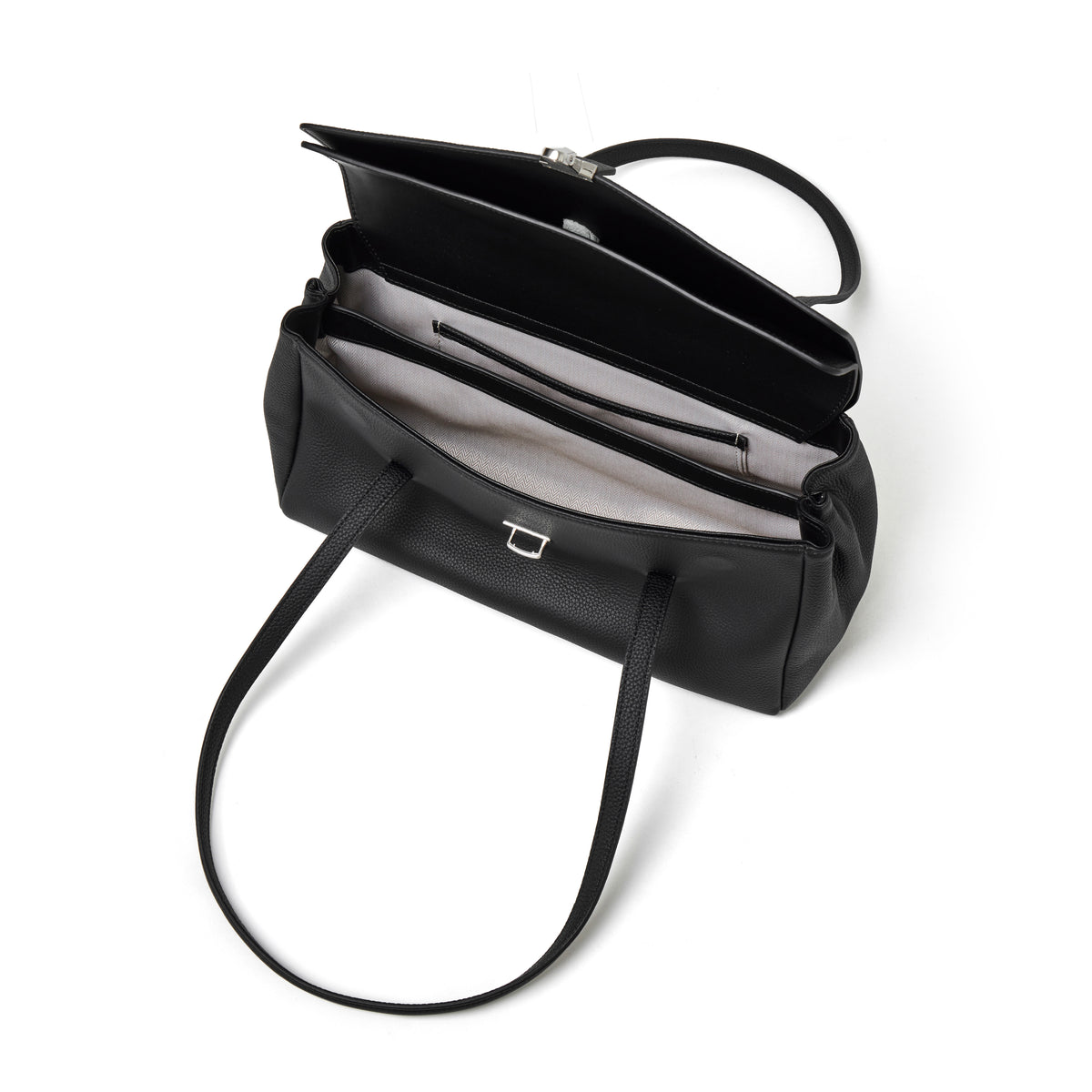 Sac pochette fourre-tout en cuir véritable à texture grainée grain de riz élégante