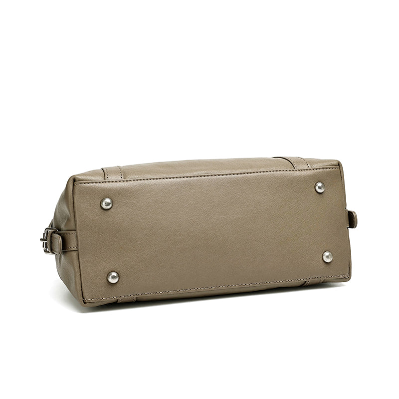 Effortless Genuine Leather Commuter Boston Clutch Bag