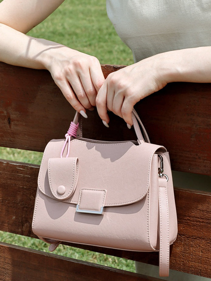 Chic Genuine Leather Square Flap Clutch Bag