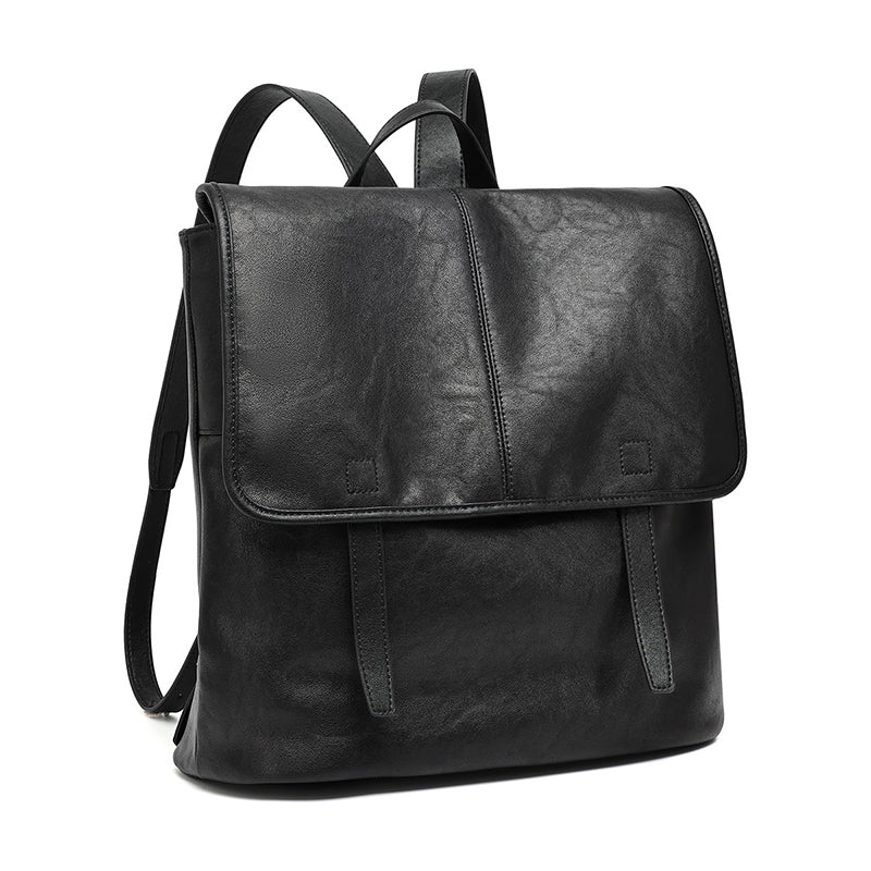 Vintage Casual Genuine Leather Flap Backpack