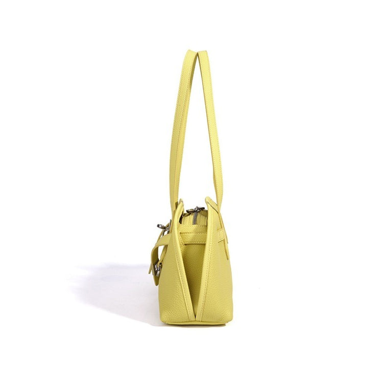 Vibrant Genuine Leather Large Capacity Half-Moon Clutch Bag