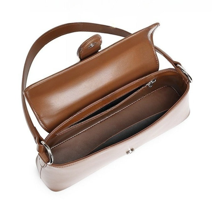 Retro Genuine Leather Baguette Clutch Bag