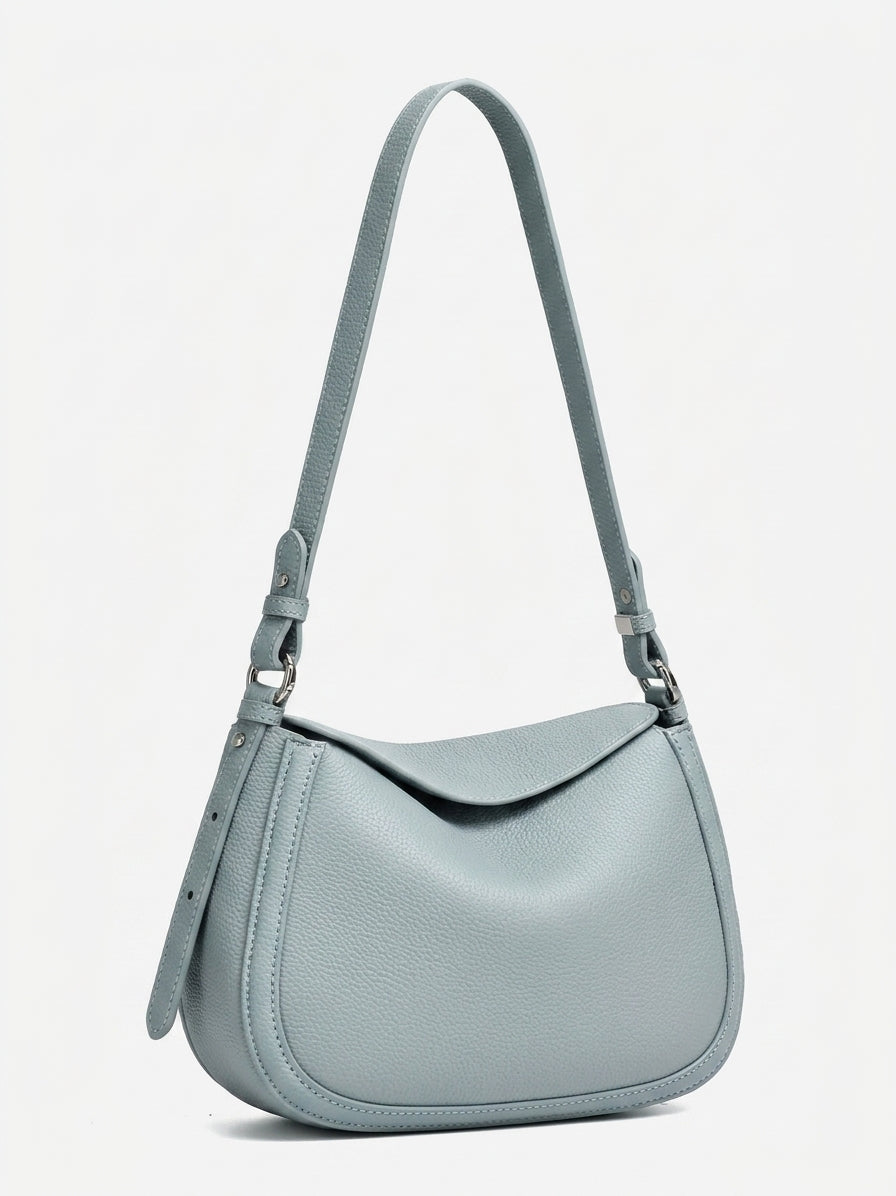 Graceful Genuine Leather Saddle Messenger Clutch Bag