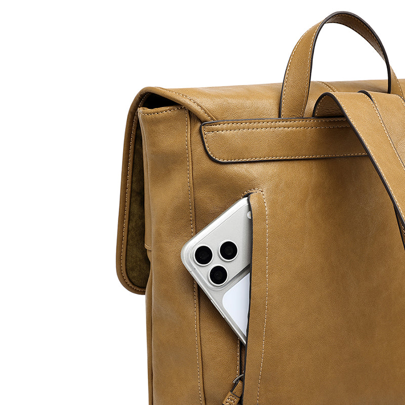 Vintage Casual Genuine Leather Flap Backpack