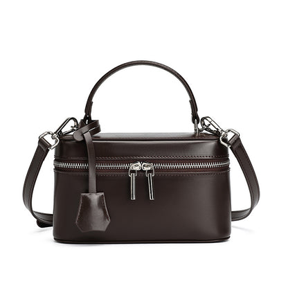 Bolso clutch cuadrado minimalista de cuero genuino