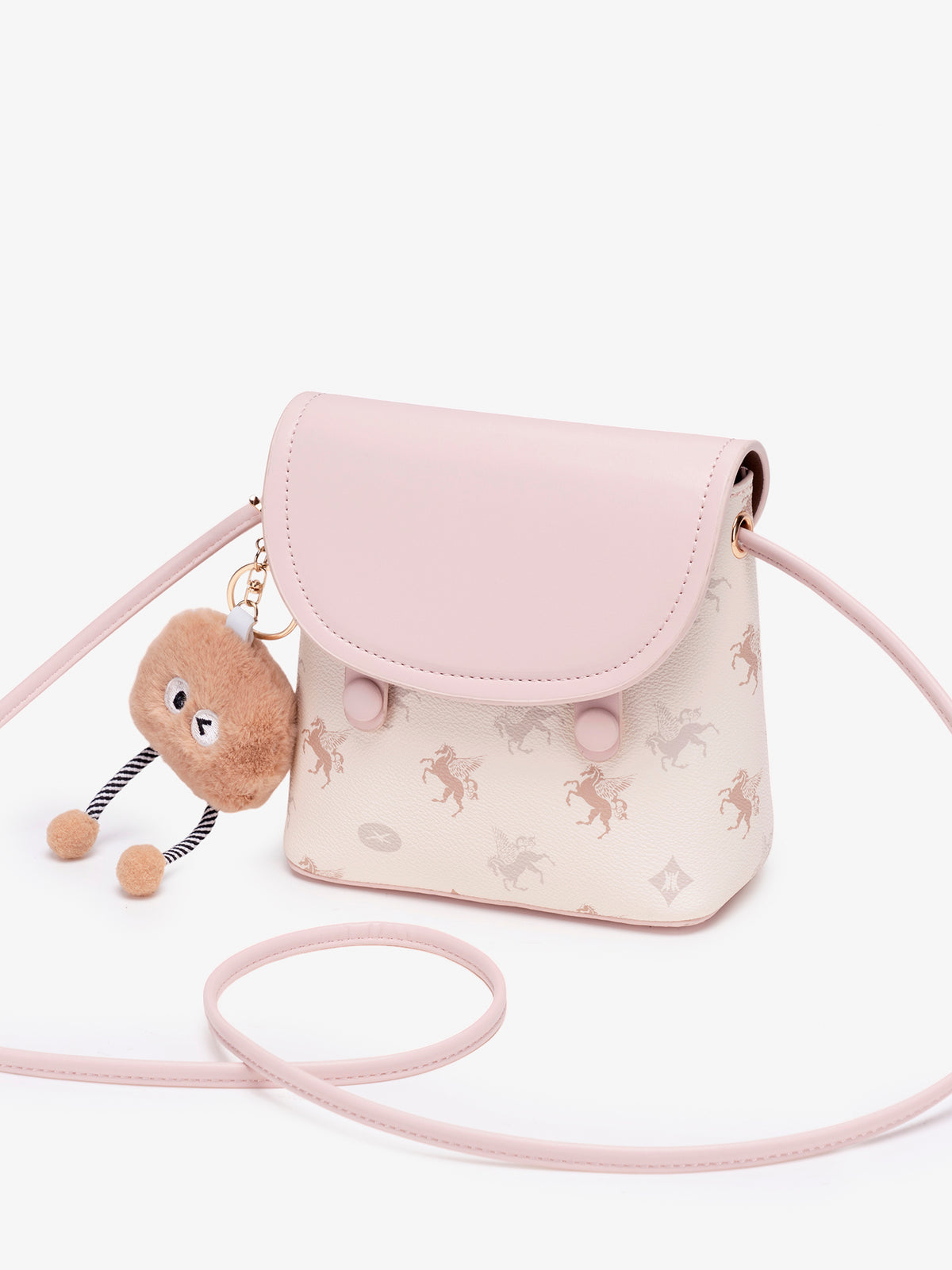 Whimsy Pegasus Pattern Vegan Eco-Leather Mini Flap Clutch Bag