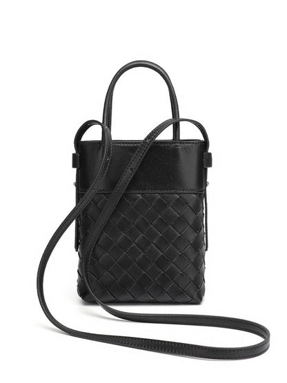 Artisan Woven Genuine Lambskin Leather Mini Clutch Bag