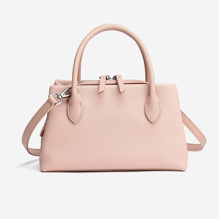Antique Pebbled Genuine Leather Mini Tote Clutch Bag