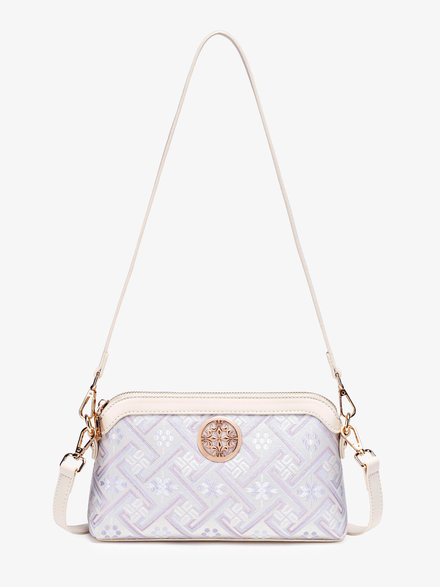 Ethereal Brocade Vegan Eco-Leather Clutch Bag