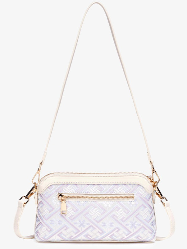 Ethereal Brocade Vegan Eco-Leather Clutch Bag