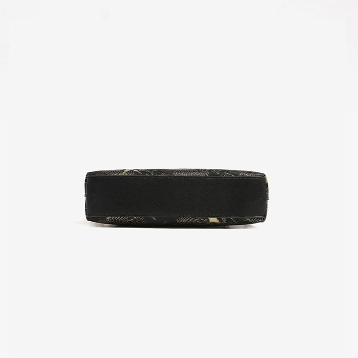 Opulent Crane Pattern Vegan Eco-Leather Clutch Bag