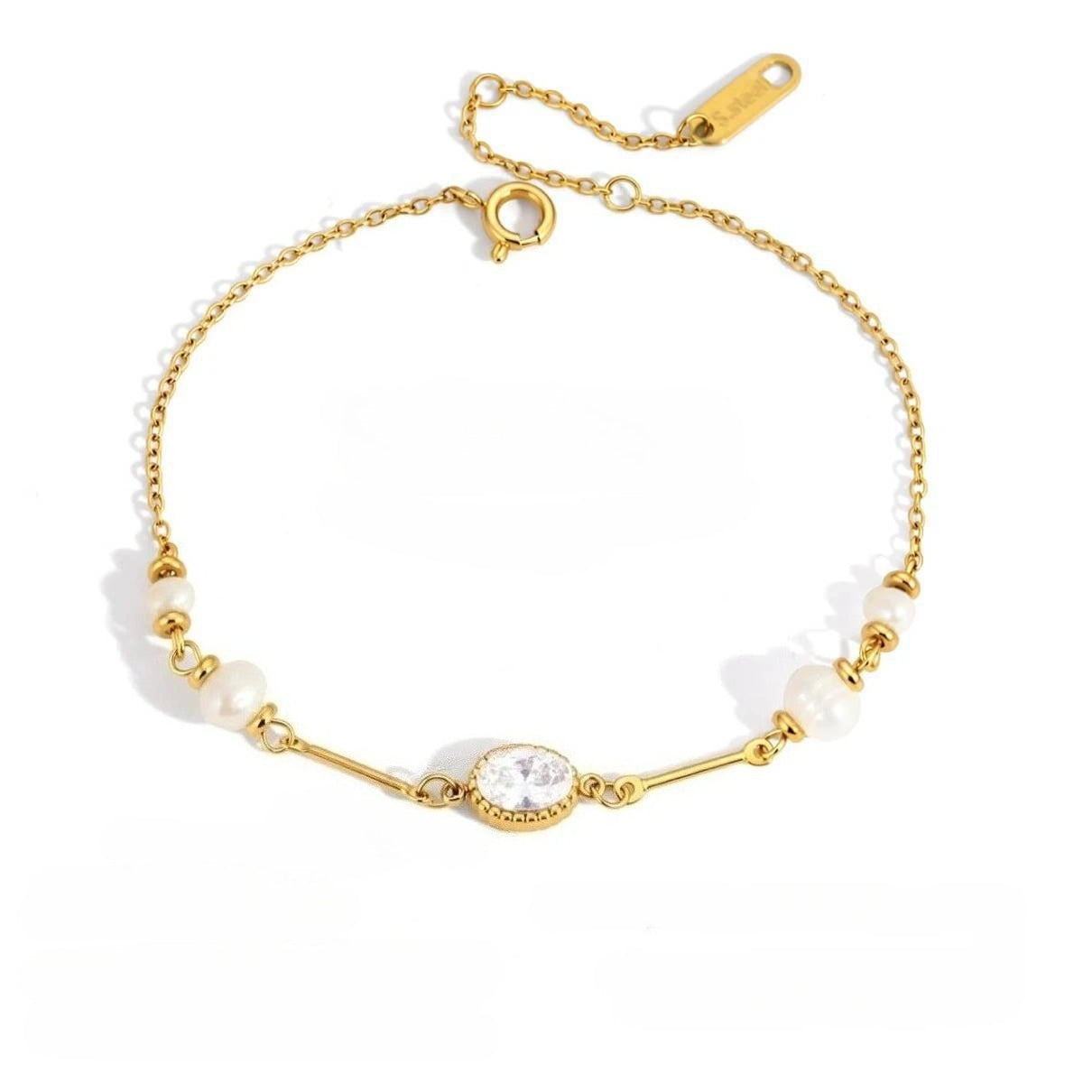 Elegant Minimalist Shimmering Fluid Station Bracelet