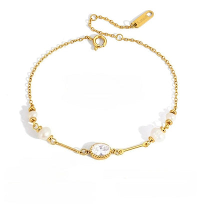 Elegant Minimalist Shimmering Fluid Station Bracelet