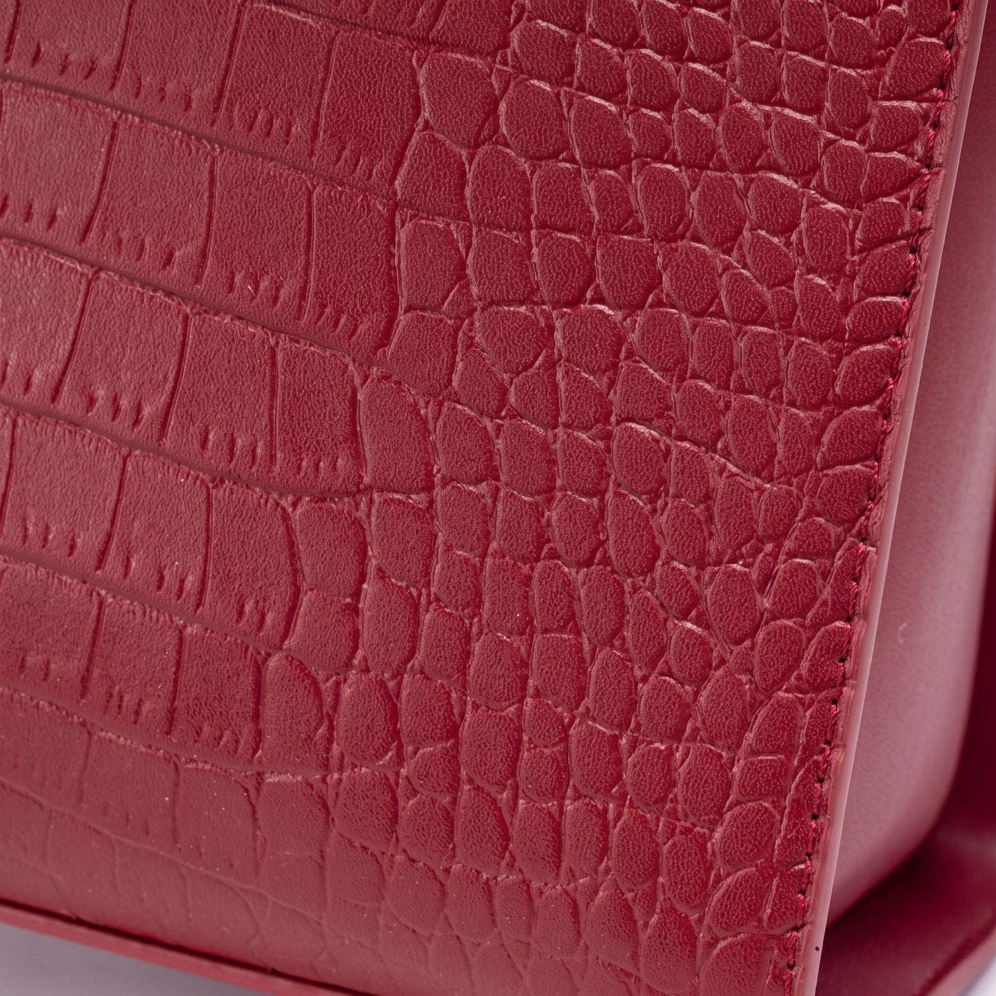 Stately Croc Vegan Eco-Leather Clutch Bag With Detachable Strap