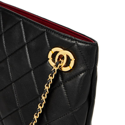 Mini sac pochette matelassé en cuir véritable mouton avec chaîne