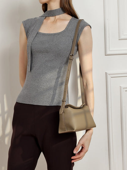 The Artisan Niche Genuine Leather Crossbody Bag with Hidden Magnetic Clasp