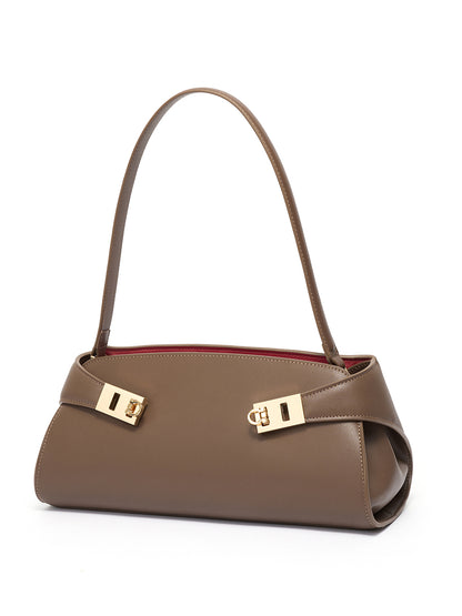 Graceful Genuine Leather Baguette Clutch Bag