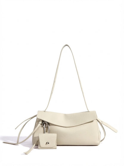 Mellow Pebbled Genuine Leather Flap Clutch Bag with Coin Pouch