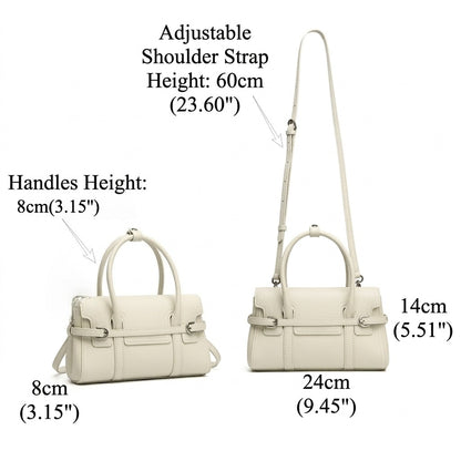 Sleek Genuine Leather Flap Satchel Clutch Bag