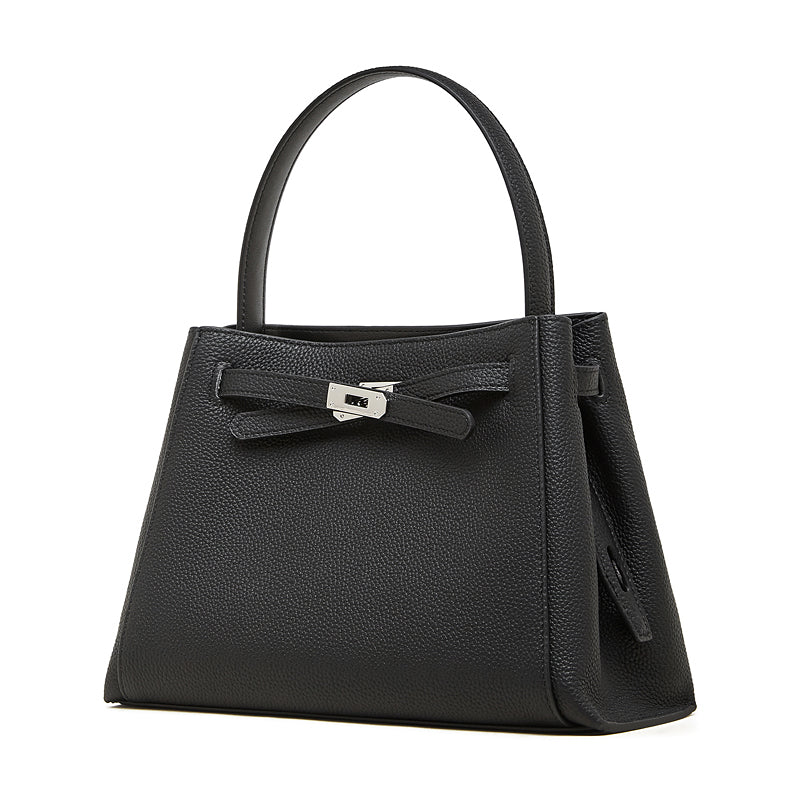 Ampia borsa tote a secchiello versatile in vera pelle Kelly sofisticata