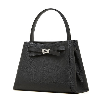 Ampia borsa tote a secchiello versatile in vera pelle Kelly sofisticata