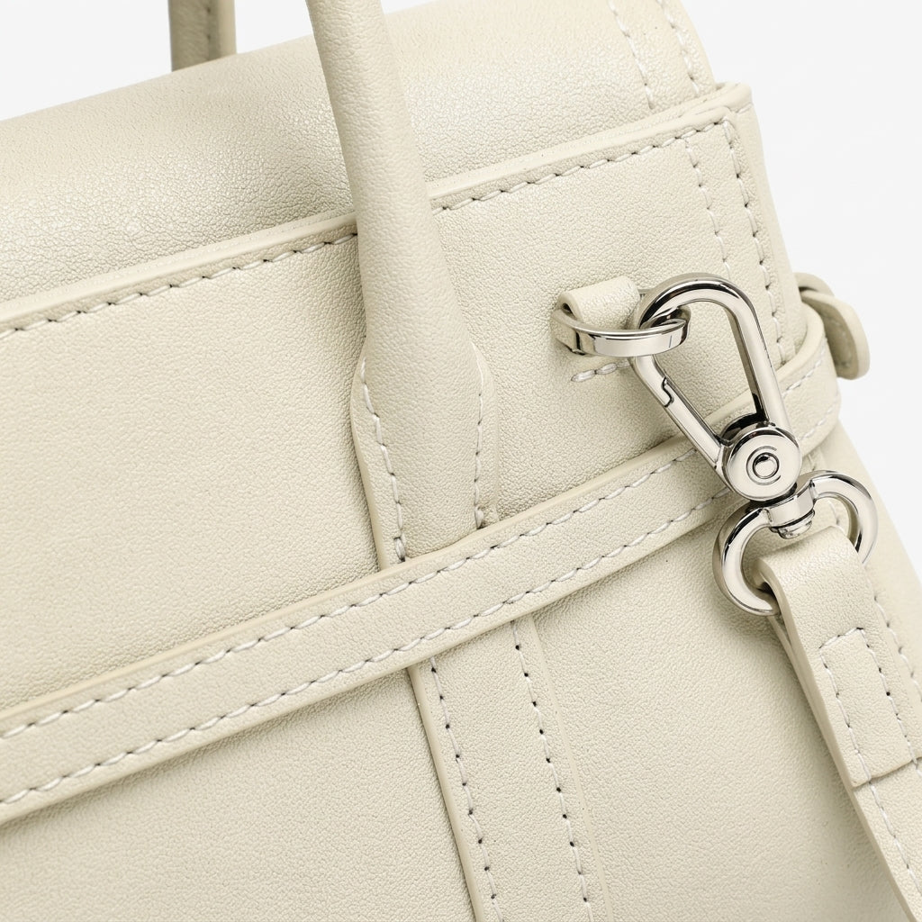 Sleek Genuine Leather Flap Satchel Clutch Bag